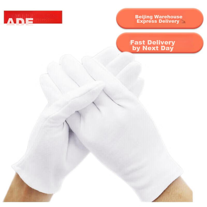 Aidier White Gloves Etiquette Gloves 12 Pairs Polyester for Inspection, Performance, Driver, Traffic Control One Size Fits All CW918911