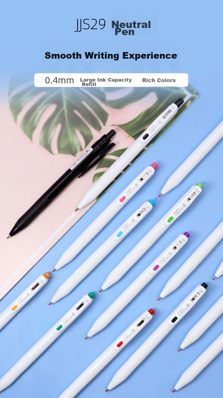 ZEBRA 0.4mm Retractable Bullet Tip Gel Pen, Colorful Student Drawing Signing Pen for Marking And Coloring, Journal Pen, Ink Pen, JJS29-R1, White Barrel with Dark Green Ink, Single Pe 1