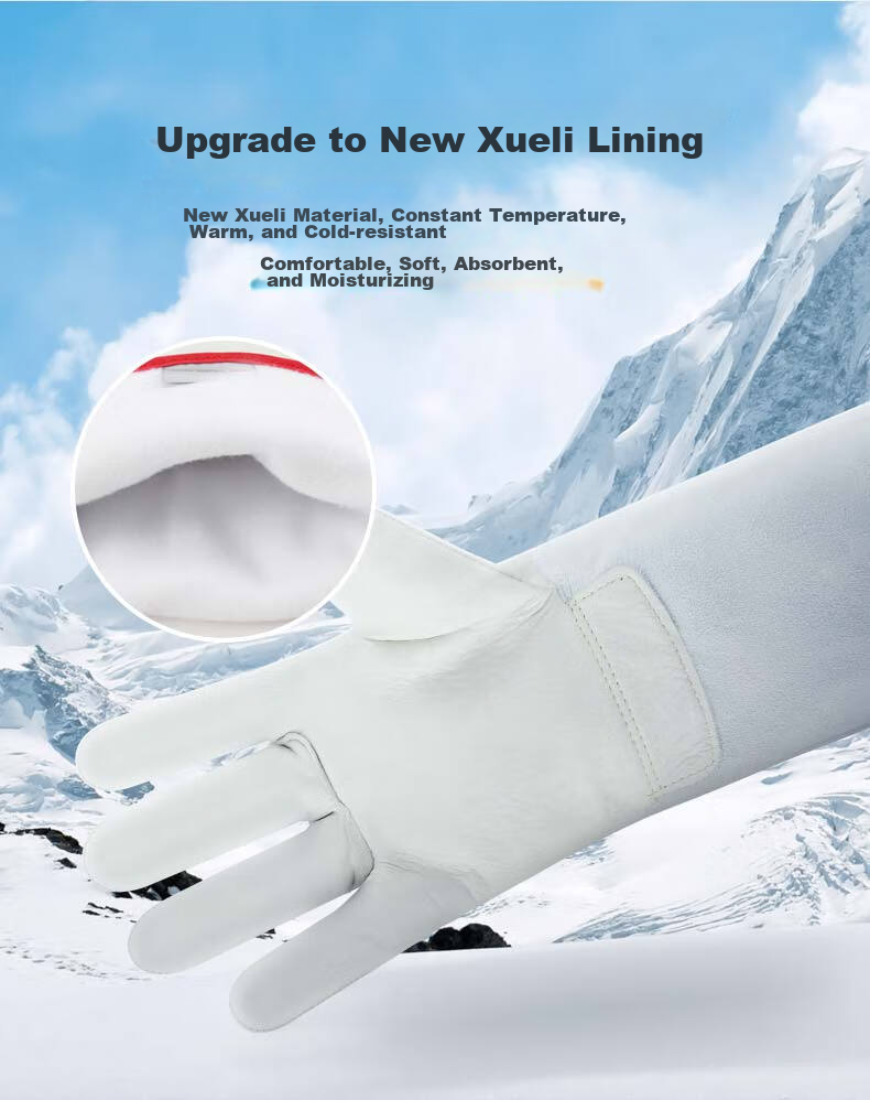 Beifute Anti-Freeze Gloves CO2 Fire Extinguisher Special Cowhide Low Temperature Resistant Gloves Cold Storage Labor Protection Liquid Nitrogen Resistant Cold and Frost Resistant Gloves 30cm 4