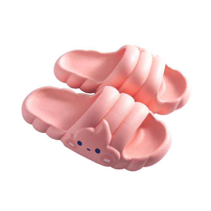 IQGD Women's Slippers, Comfortable Outdoor And Indoor Sandals, Fashionable Thick Soft Sole, Ice Cream Pink, Size 40-41