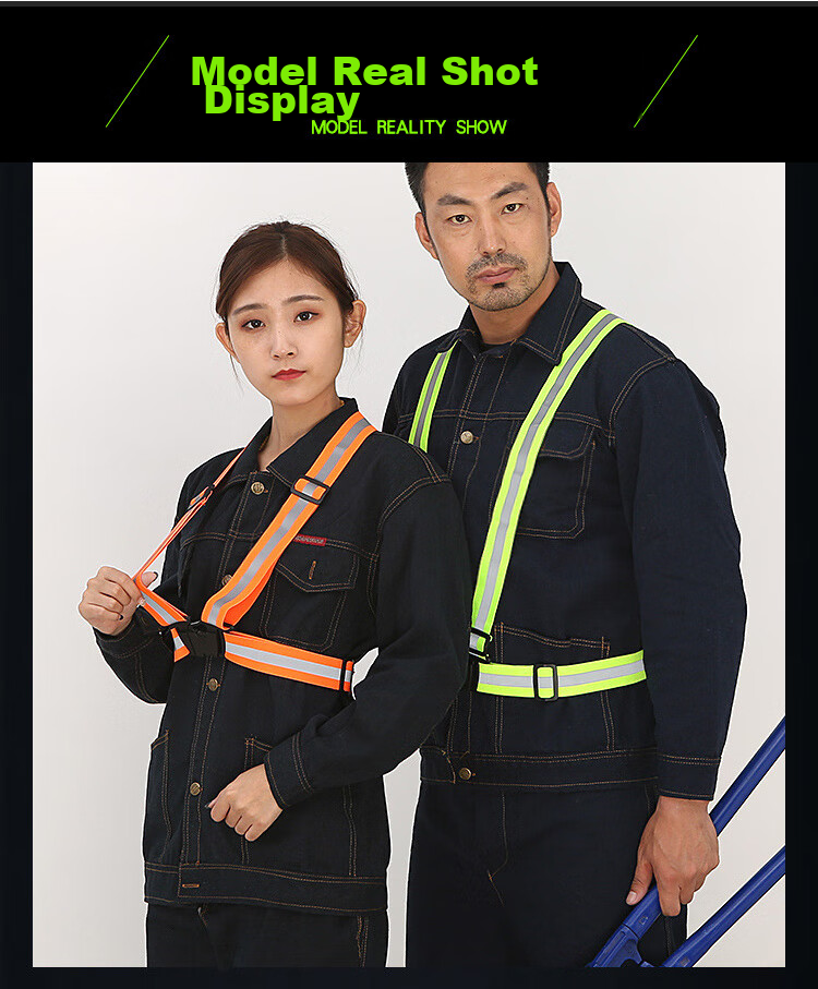 CT Reflective Vest, Reflective Sash, Running Safety Warning Elastic Band, Sanitation Worker Vest, Work Uniform, Snap Button Style 18