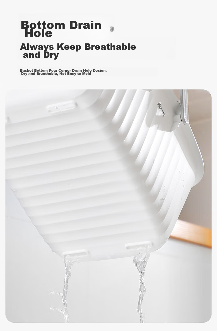 MARYYA Portable Shower Caddy, Bathroom Storage Basket, Bath Organizer for Students' Dormitory, [Large Capacity] Draining Shower Basket 8