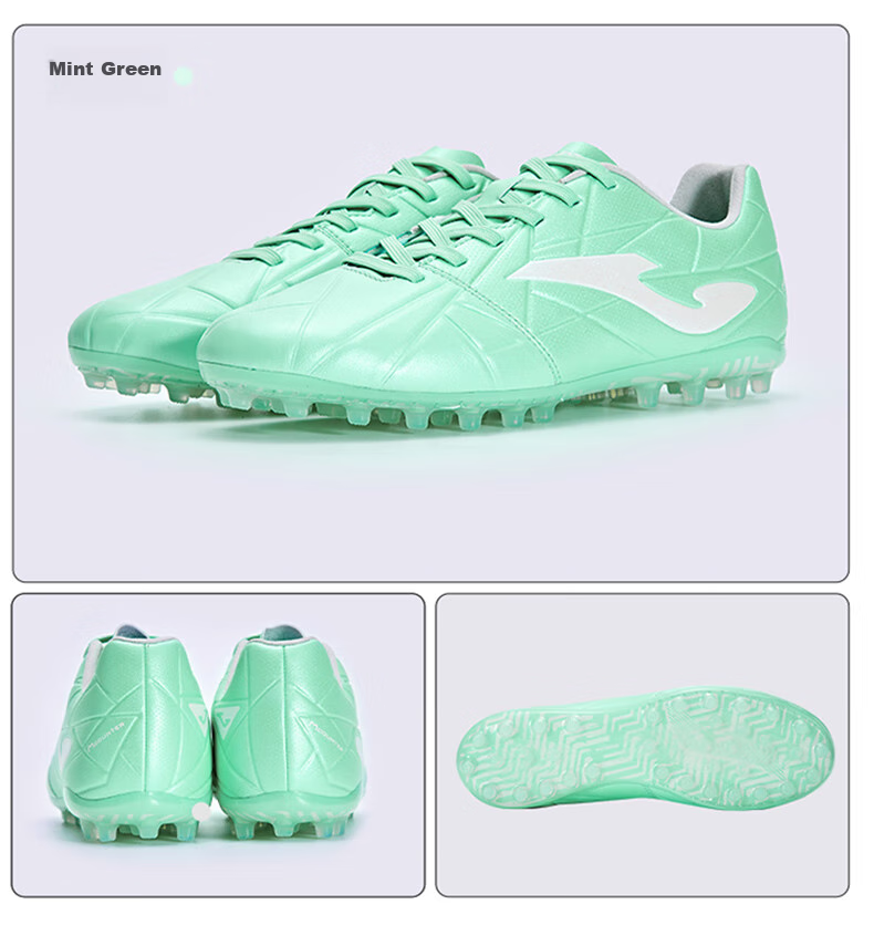 JOMA Kangaroo Leather Soccer Shoes for Men, MG Short Studs, Non-Slip, Wear-Resistant, Professional Football Training Shoes, White, Size 43 27