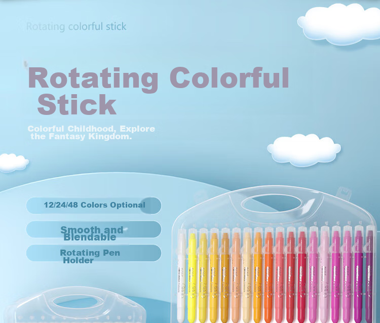 [Low Price Online] Mont Marte (Mont Marte) Colorful Sticks 3-Pack, Drawing Sticks, Rotating Crayons, Children's Oil Pastels, Non-Staining Drawing Sticks Set, Kindergarten Painting Kit Refill P-NX Art Sketching 3