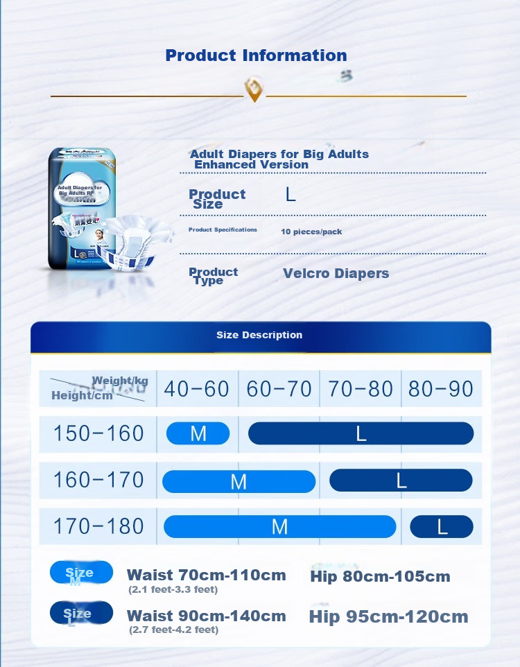 Dr.P Antibacterial Skin-Friendly Adult Diapers XL54 Pieces (Waist 90-140cm) Adhesive Type Incontinence Pads for Elderly and Pregnant Women 4