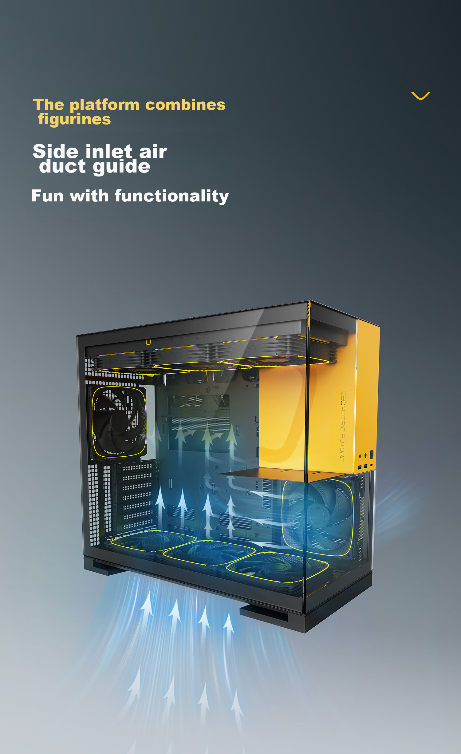 GeometricFuture Model5 Wukong Computer Case, Pure White (Supports EATX Motherboard, 50 Series Graphics Card, 420/360 Radiator, Panoramic Case, Type-C Interface) 15