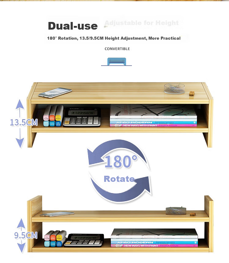 Anerya Computer Monitor Riser, Desktop Bookshelf, Office Storage Rack, Storage Stand, Black 4