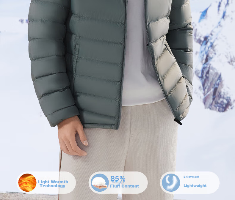 361° Men's Down Jacket Autumn Winter New Lightweight Short Warm Hooded Sports Inner Layer 652544302D-4 2