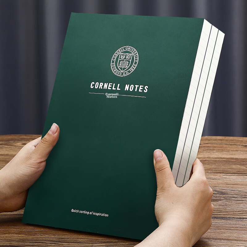 Jiaranheng A4 Cornell Notebook for Study, 5R Efficient Memorization Mind Mapping, College Student Review, Postgraduate Entrance Exam Preparation, Journal - Grid Style - Dark Gree