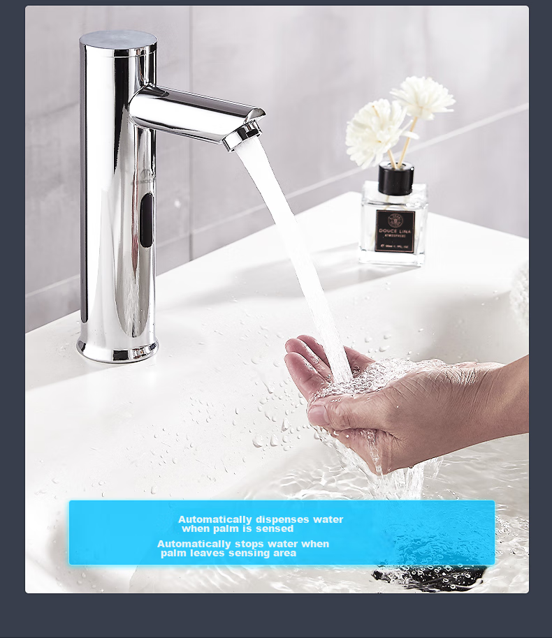 MODUN M-LT1988LR, High-Quality Brass Intelligent Sensor Faucet, Hot And Cold Fully Automatic Infrared Basin Faucet, Bathroom 6