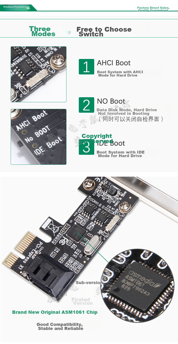 MOGE Desktop PCIE to 4-Port SATA 3.0 Hard Drive Expansion Card NAS Synology Hard Drive Card Windows/Linux Plug-And System Boot MC2662 3