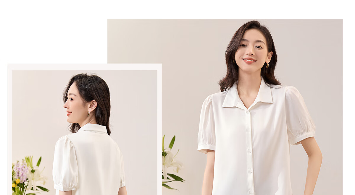 Chushen Summer Short-Sleeve Satin Blouse for Women, Elegant High-Quality Design-Inspired French Style Professional Commuter Shirt S143C1455 11