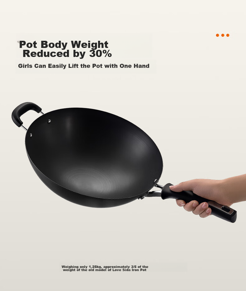 ASD Wok, Dry-Burned for 27 Days without Breaking, Same Model Iron Pan, Uncoated Stir-Fry Pan, Stainless Steel Iron Pan, 30cm, Specially for Gas Stoves 10