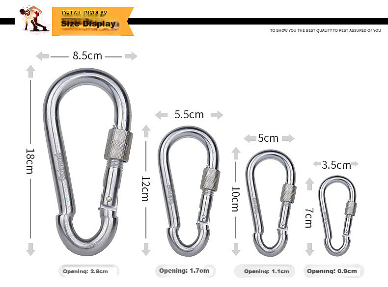 Golmud Safety Hook Carabiner, Main Lock for Dog Leash And Key, GM901 Spring Clip 7cm * 2 Pieces 5