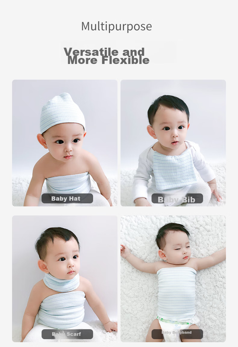 Beitaisi Baby Belly Band, Newborn Navel Protector, Anti-Cold Device, Double Layer, 3 Pieces, 17*17cm 12
