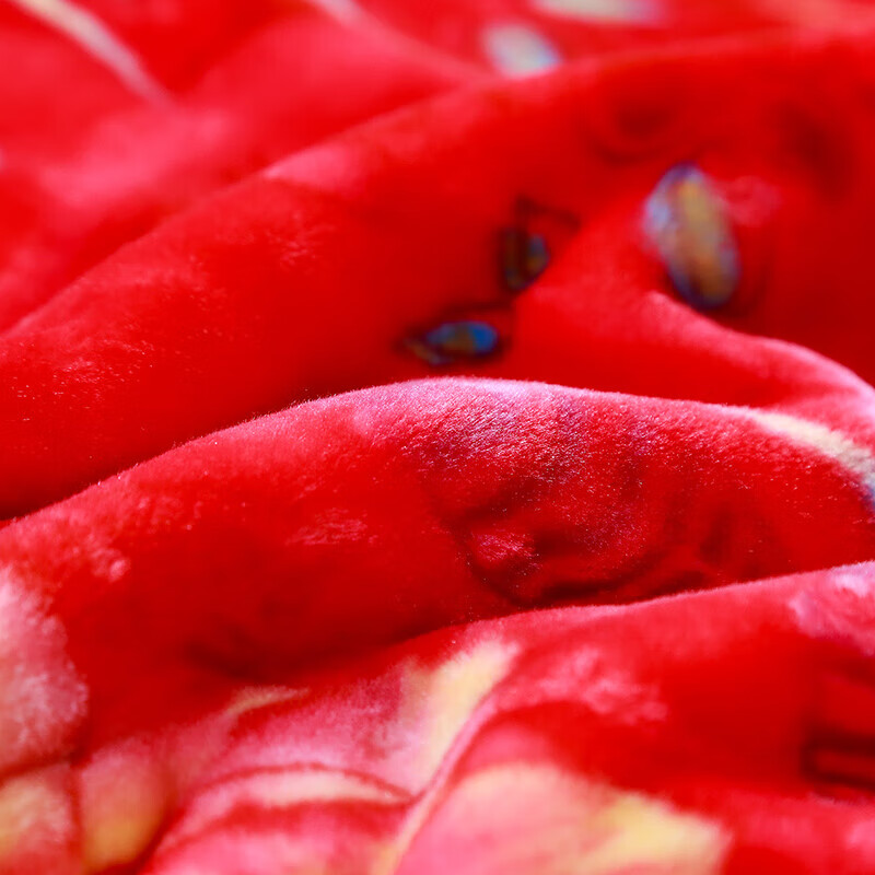 FUANNA Fleece Blanket, Thick And Large Wedding Throw, Warm Double-Layer Cloud Blanket, Red Wedding Rug, 200*230cm, 8 Ji