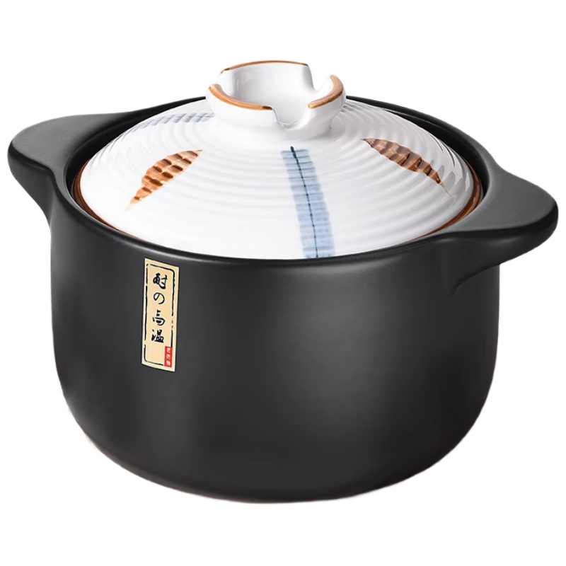 Jingyan Casserole Pot for Soup Cooking on Gas Stove, Household Use, High Temperature Resistant, Dry-Burning without Cracking, Suitable for Stewing Medicines And Chicken Soup, Large Capacity
