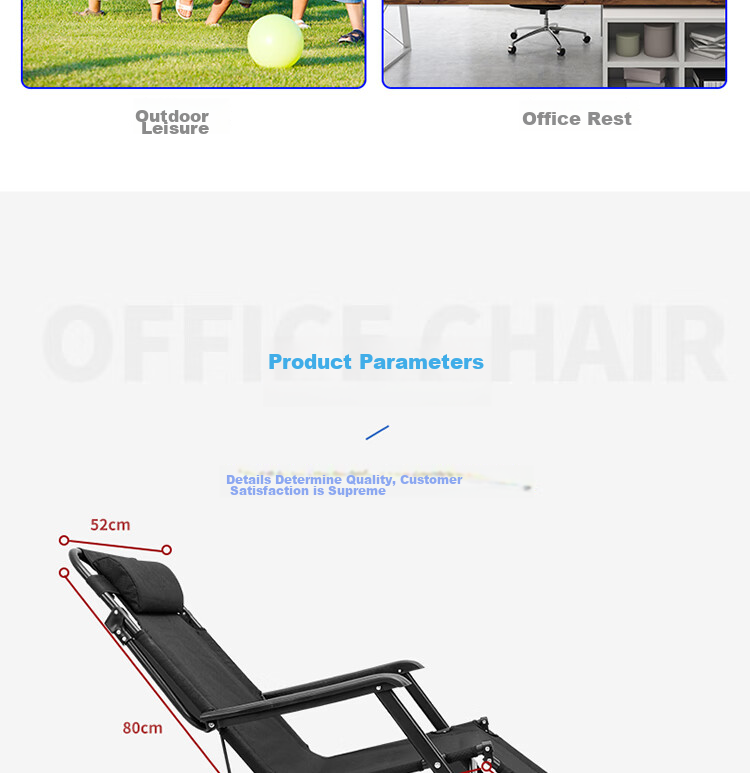 Deli Folding Nap Chair for Office, Foldable Bed Companion Seat, Outdoor Chair, 87141 Black 14