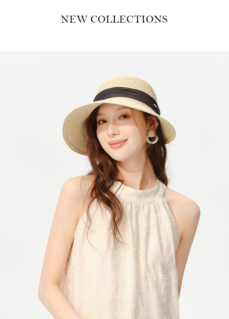 CACUSS Sun Hat for Women, Summer UV Protection Hat with Wide Brim, Open Top Straw Hat, Sun Visor, Rollable Hat for Women, Gelin Brow 11