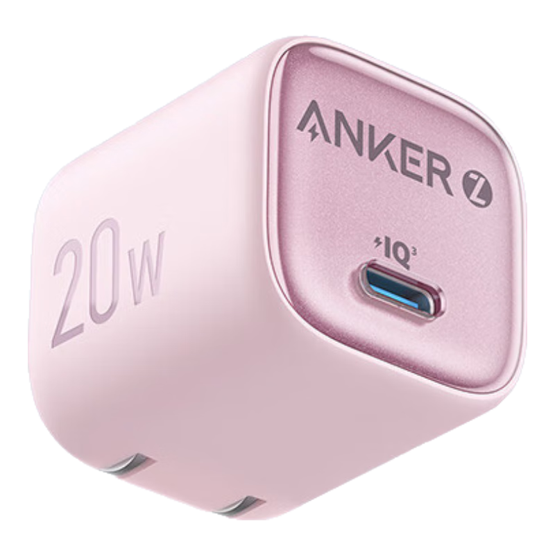ANKER 20W Ice Point Charger, Apple 17 Charger, Type-C Fast Charging USB PD GaN Compatible with IPhone 16 Pro Max 15/14/13 Phones IPad Plug, Pink