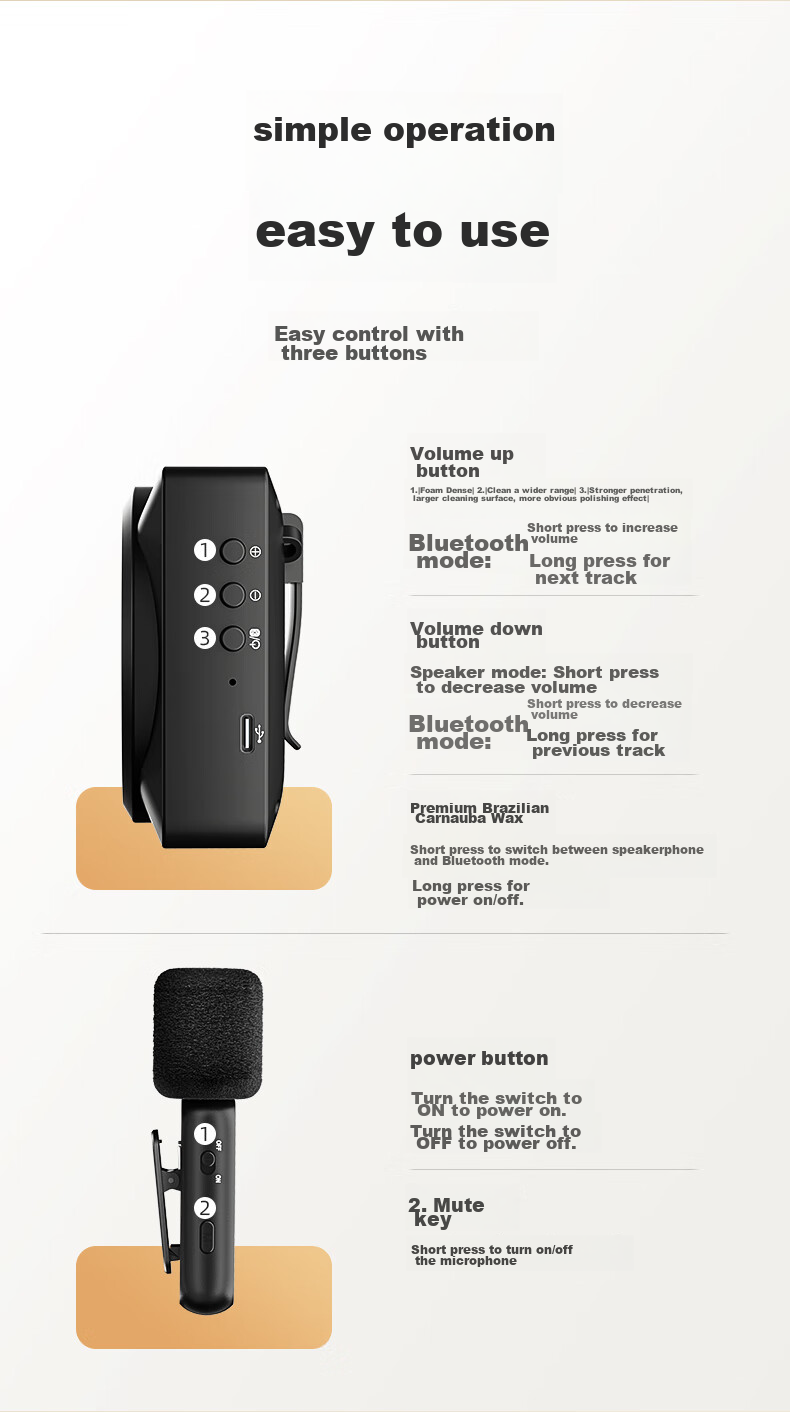Newmine U-238 Mini Megaphone for Teachers, Wireless Clip-On Teaching Loudspeaker, Tour Guide Explanation Outdoor Portable Megaphone with High Volume Bluetooth Speaker And Dual Microphones 10