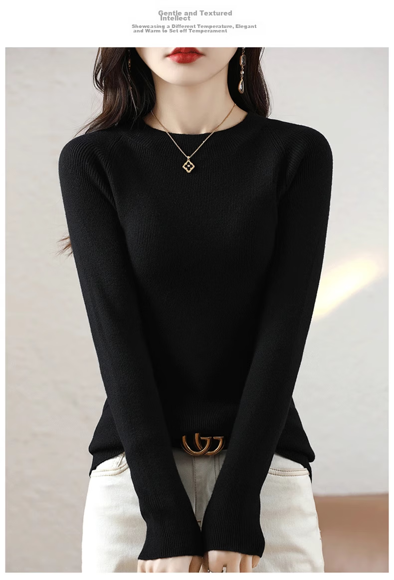 YUZHAOLIN Round Neck Base Layer for Women, Elegant Inner Wear, Slim-Fit Knitted Sweater, New Style for Spring, Autumn And Winter 2025 16