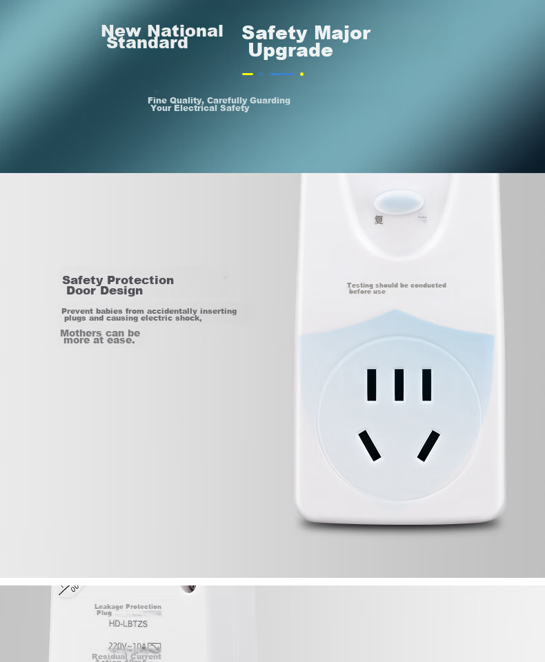 DELIXI Leakage Protector Plug, Wiring Anti-Leakage Plug, Leakage Protector, 10A, Self-Wiring Required, No Switch 7