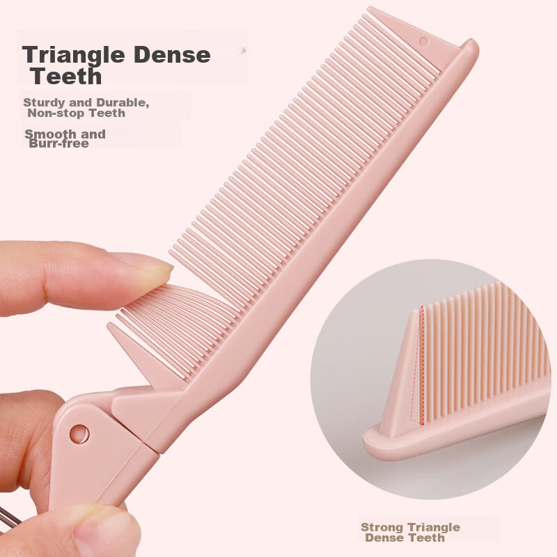 Baoshi Folding Comb, Bangs Comb with Fine And Wide Teeth, Dual-Purpose Student And Children's Hair Comb, Portable Mini Comb for Dormitory Use
