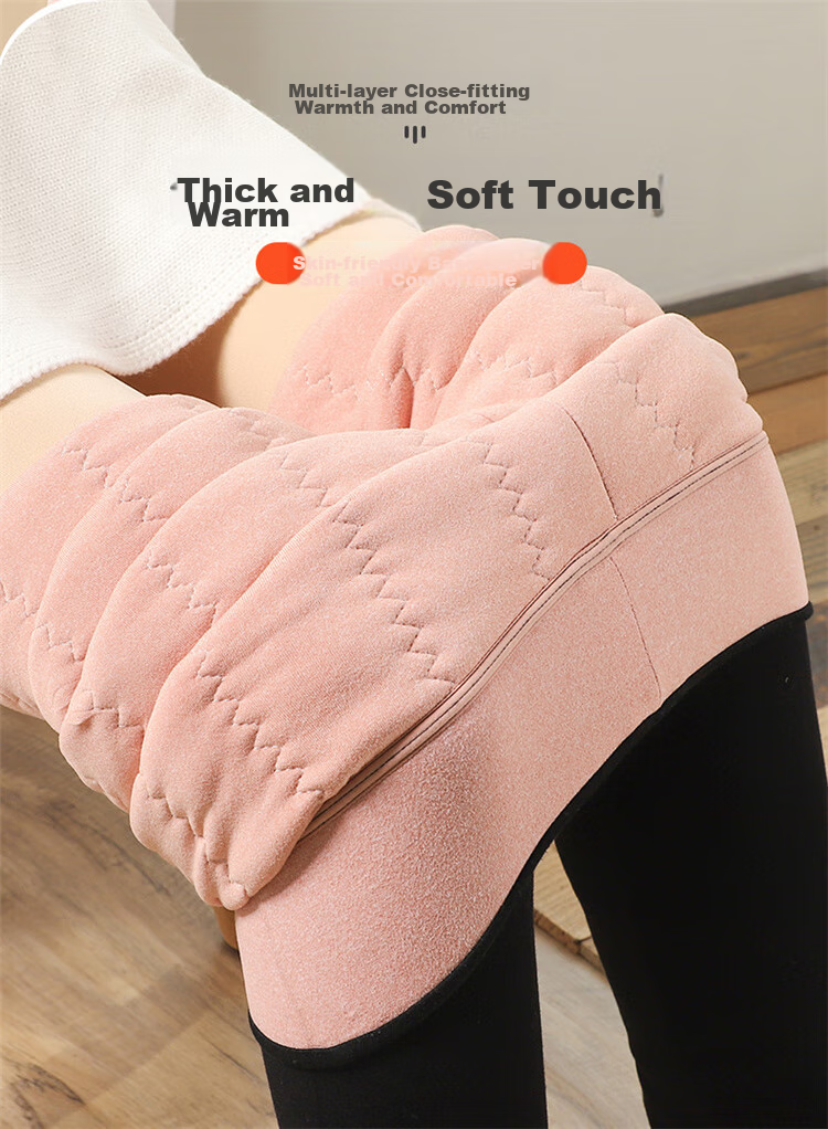LangSha Women's Wool Leggings for Autumn And Winter, Fleece-Lined Thick Warm Pants, Suitable for Outdoor Wear, High-Elastic Slim-Fit Knee-Protecting Cotton Wool Pants 9