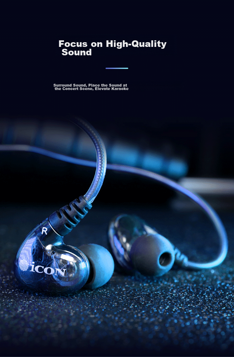 Aiken In-Ear Monitoring Headphones, Scan8 Model, Wired Earbuds for Live Streaming And Karaoke, with Sound Card, 3-Meter Cable, Long-Range Monitoring Headphones 6