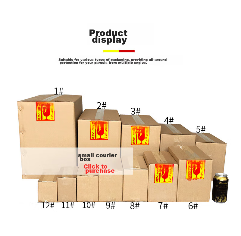 QDZX Moving Cardboard Box Storage Box Special Express Fragile Warning Sticker, Fragile Label, 10cm*10cm, 12 Pieces 7
