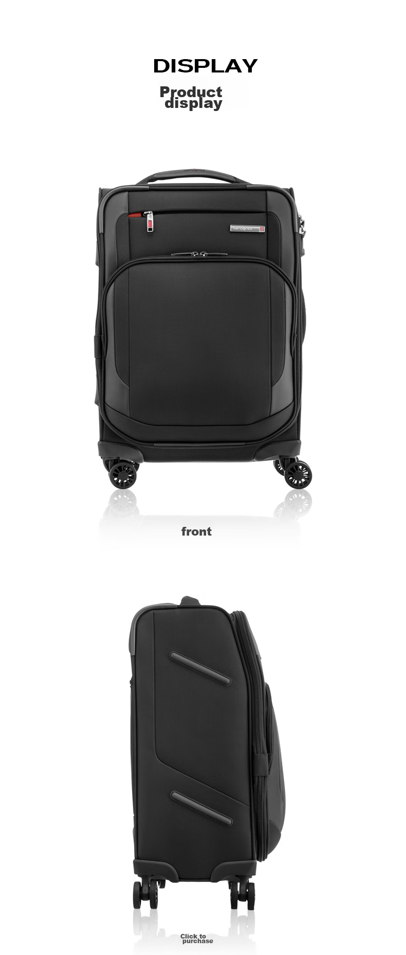 Xinxiuli Luggage, 25-Inch Trolley Suitcase, Business Soft Case, Expandable Travel Case, AZ7 Black Check-In Suitcase with Password Lock 8