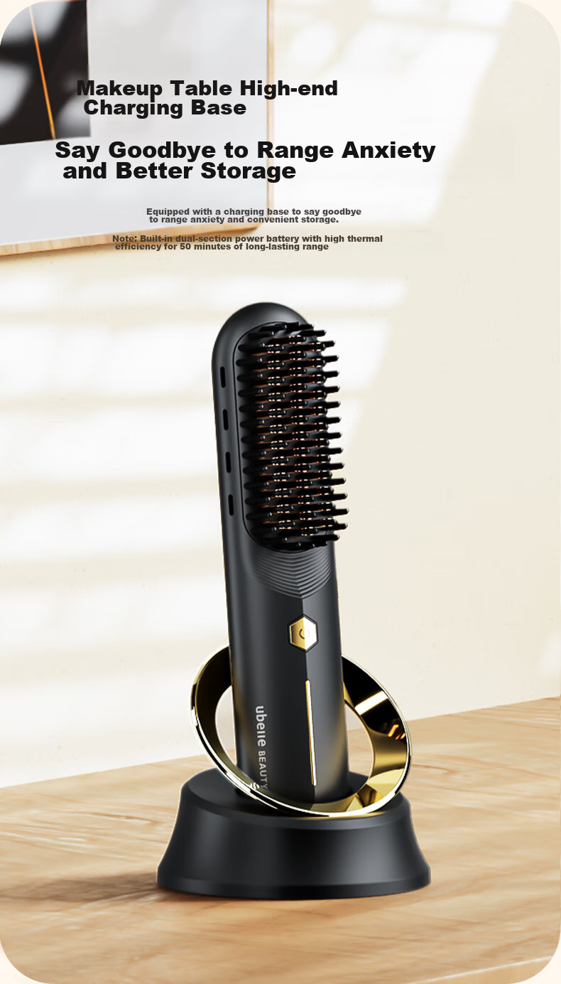 UBelle [Mid-Autumn Festival Gift] Wireless Straightening Brush, 500 Million Negative Ions Hair Protection, Portable Dual-Use Straightener And Comb, Smooth High Crown, Birthday Gift for Girlfriend 19