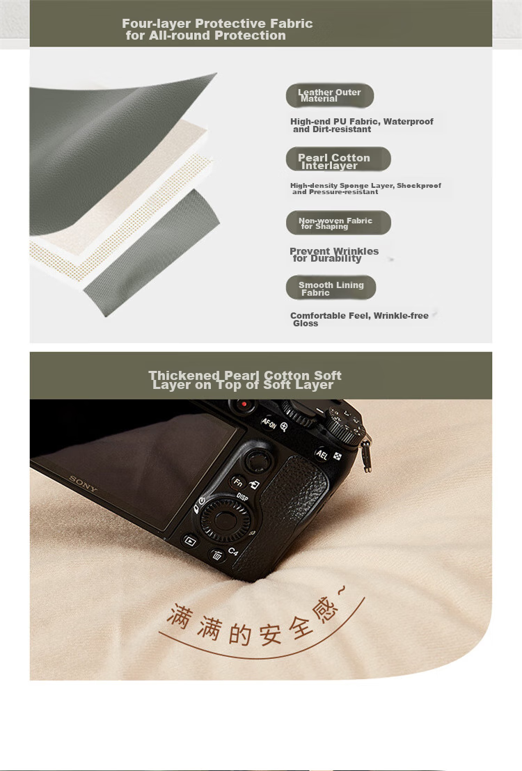 EACHY Camera Bag Protective Cover, Waterproof Crossbody Shoulder Strap for Mirrorless Cameras, Original Professional Lens Travel Portable Storage Bag 10