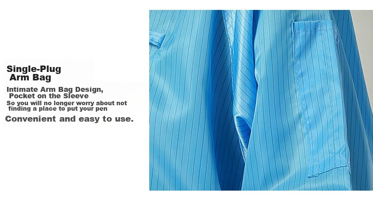 Andatong Static-Proof Suit, Antistatic Clothing, Dust-Free Garment, Dust-Proof Workwear, Coat, Overcoat, Factory Uniform, Clean Room Workwear, Blue XL 10