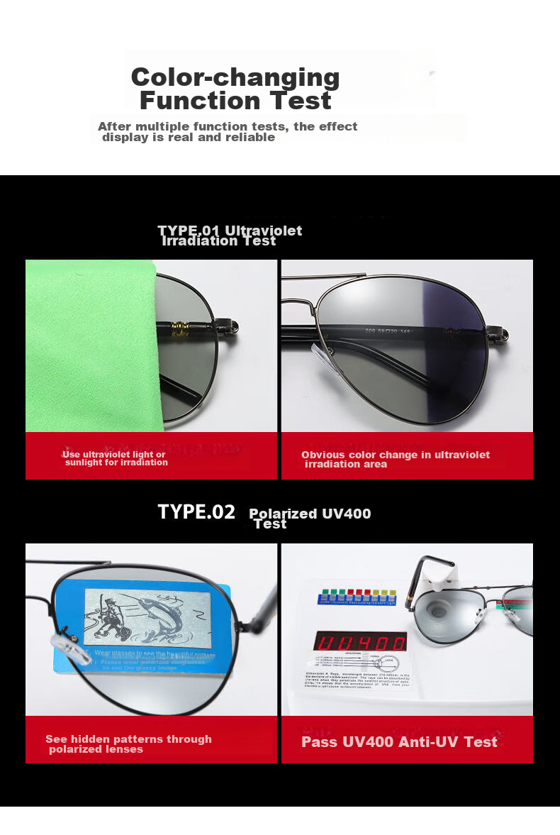 LESCA LUNETIER Day And Night Smart Polarized Sunglasses for Men with UV Protection And High Definition Lenses for Fishing, Driving, And General Use 7