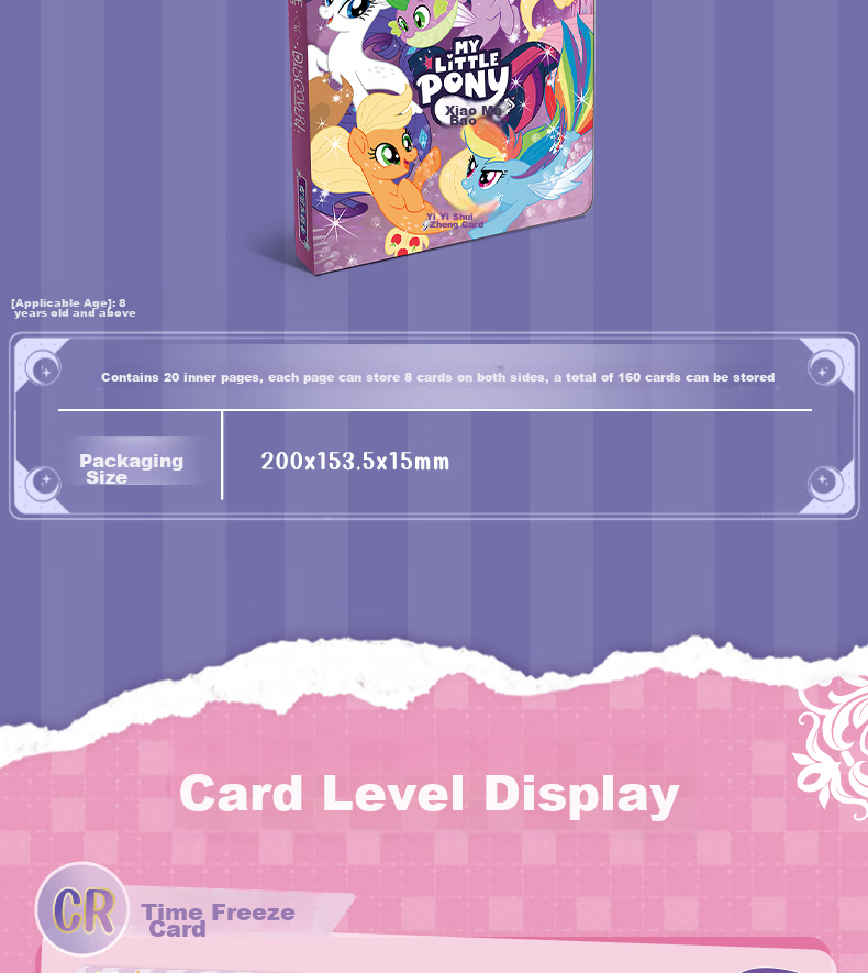 Kayou My Little Pony Card Game Full Box Fun Pack with 3 Rounds, Official My Little Pony Black-Backed CR Cards 12
