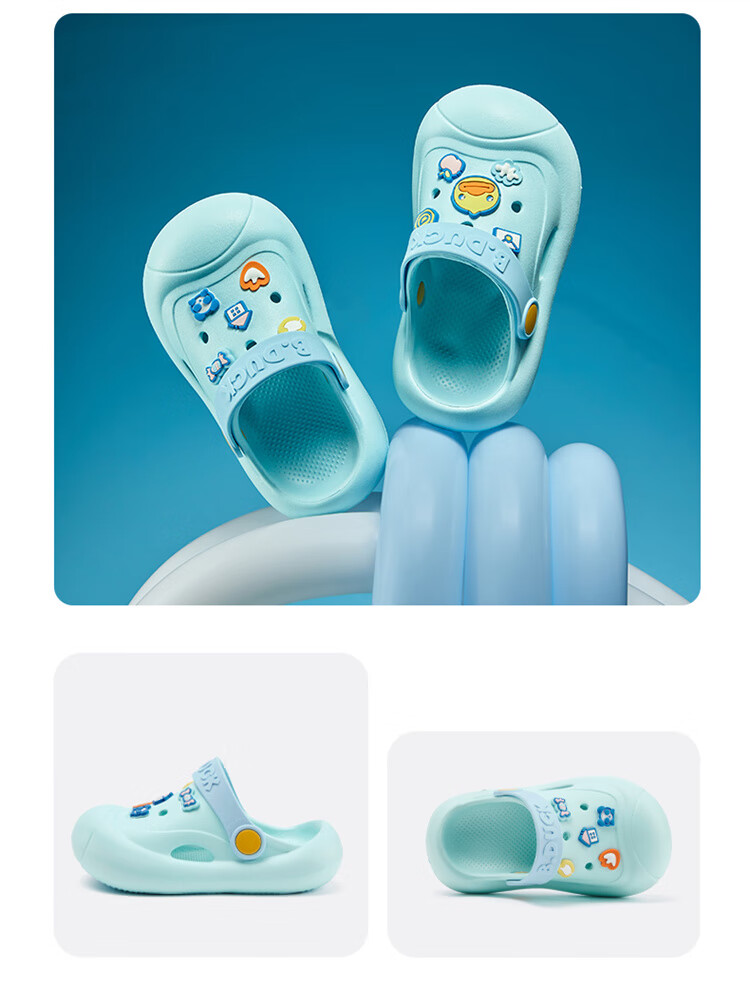 B.Duck Children's Slippers, Boys And Girls Indoor Sandals, Baby Home Slippers, Toddler Clogs, 5902 Green, Size 20 8