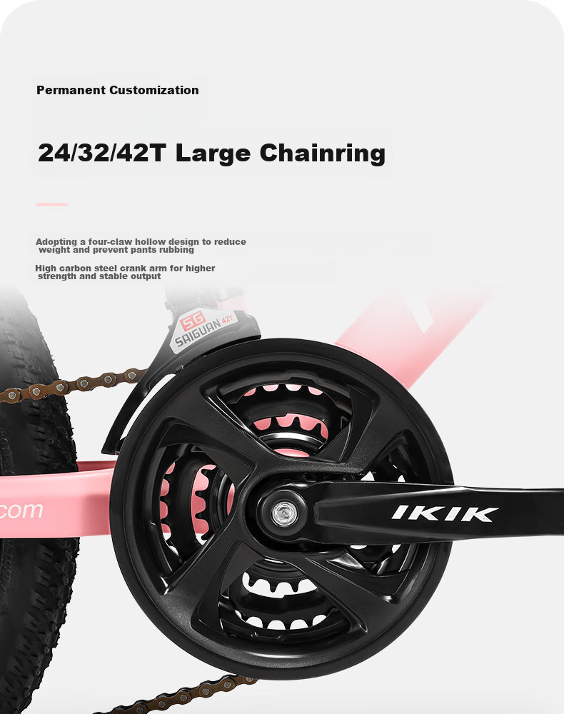 FOREVER Girls' Model, 22-Inch, 24-Speed, Magnesium Alloy Mountain Bike, for Female Teenagers, Students And Children, Pink 14