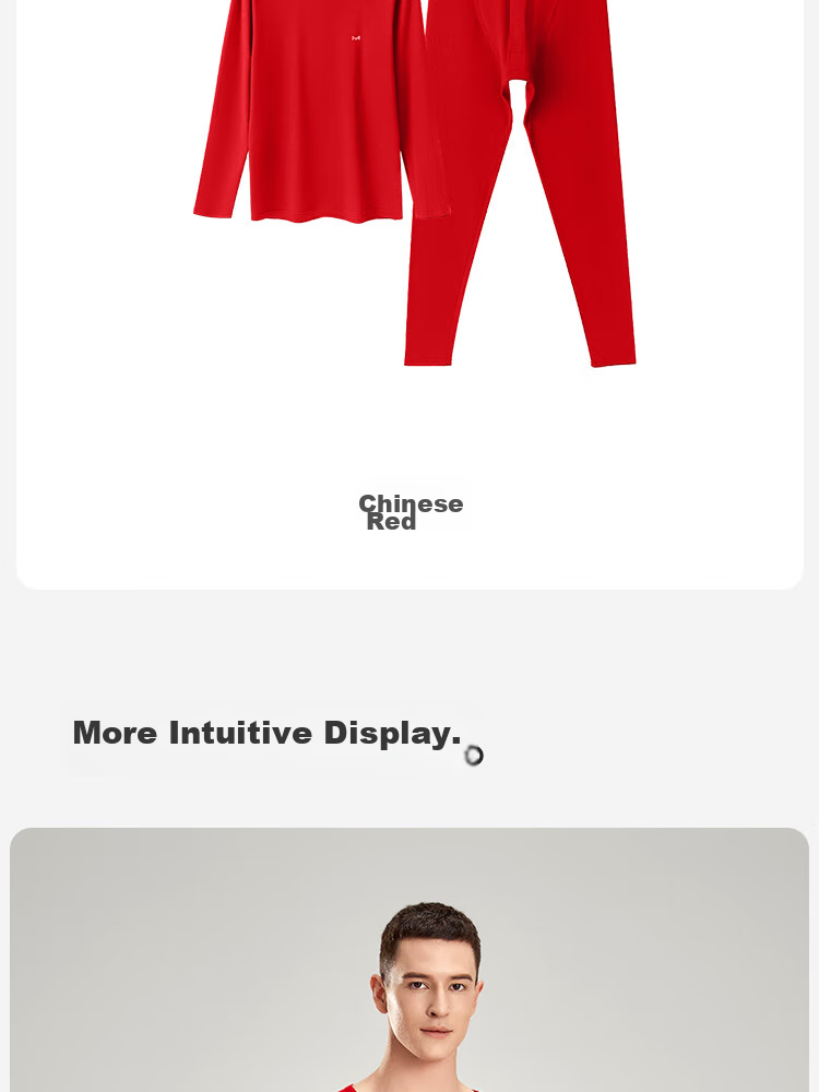 MiiOW New Men's Thermal Underwear Set, Wedding Festive Red Underwear for Horse Year, Autumn Shirt And Pants for Me 23