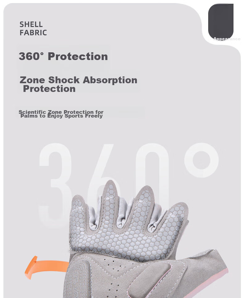 LAC Fitness Gloves for Women, Sports Barbell Dumbbell Cycling Half-Finger Breathable Palm Protection Silicone Non-Slip Quick-Release 5