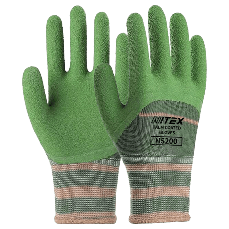 SHENGLI Safety Gloves, Gardening Gloves, Rubber Wear-Resistant Thin Breathable Nylon Construction Site Handling Foam Oil-Proof Non-Slip Wear-Resistant King NS200 12 Pairs