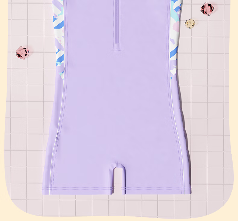 Li-Ning Children's Swimsuit, One-Piece Square-Leg Surfing Suit for Girls, Comfortable And Breathable, Suitable for Beach And Hot Springs, Swimwear 721 Navy Blue 130 3
