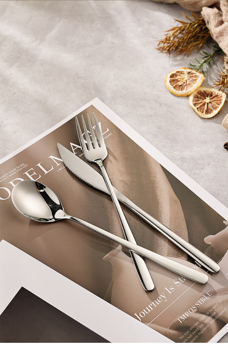 Guangyi Knife And Fork, Steak Knife And Fork Western Dining Cutlery Set Stainless Steel [Thickened Wear-Resistant] Two-Piece Set GY8551 17