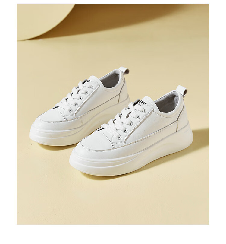 ZHR Women's Casual White Sneakers Soft Sole Breathable Low-top Comfortable Shoes AH105F White Size 34 19