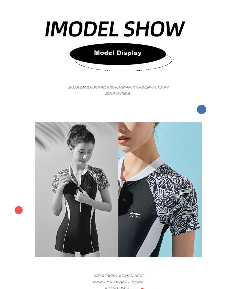 Li-Ning One-Piece Swimsuit for Women, Athletic Boyshort Swimwear, Conservative Slimming Comfortable High-Elastic Hot Spring Swimwear 023 Black And White M 13