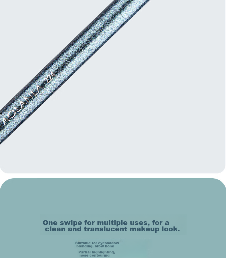 AOLANLA Pearl Blue Medium-Sized Eyeshadow Brush No. 239, Eye Base Blending And Coloring Brush, Animal Wool Single Makeup Brush 8