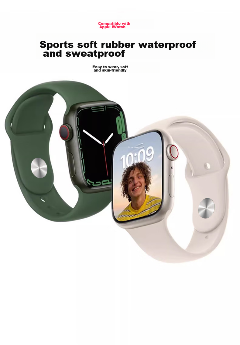 WITGOER Silicone Watch Band Compatible with Apple Watch Series 11/10/9/8/7, Sports IWatch 6/SE/Ultra2 for Men And Wome 1