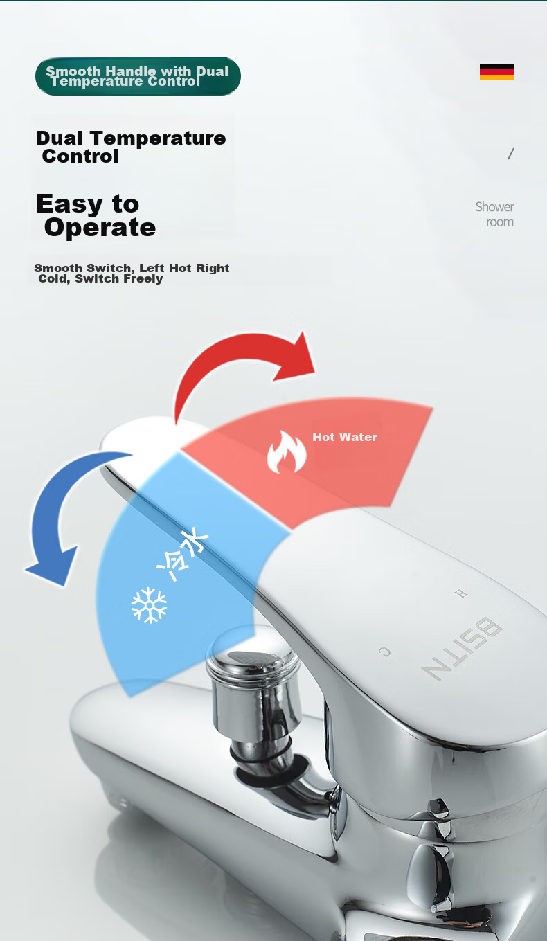 BSITN Bathroom Sink Mixer Tap, Hot And Cold Water Valve, Bathroom Shower Switch, Triple Mixing Faucet B7102 5