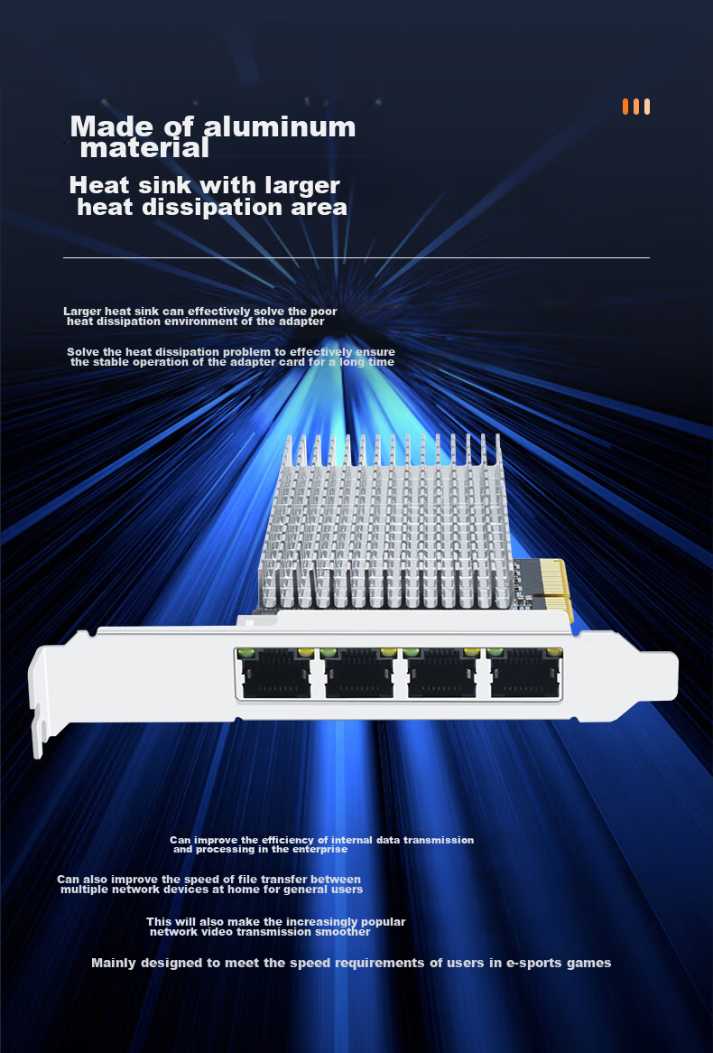 EB-LINK PCI-E X4 2.5G Four-Port Gigabit Ethernet Card with Two 10G And Two 2.5G Ports, Wired Network Card for ESXi Soft Routing, PXE Bootless Installation, Network Convergence Adapter 5